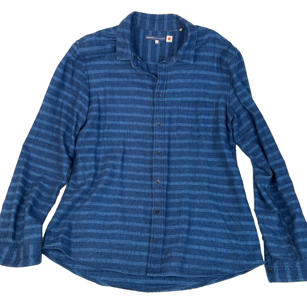 Levi's Made and Crafted Indigo Striped Button Down Shirt Large